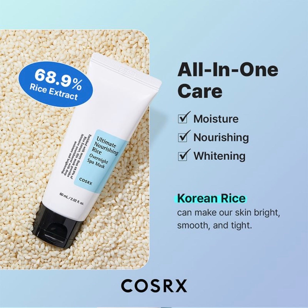 COSRX - Ultimate Nourishing Rice Overnight Spa Mask 60ml