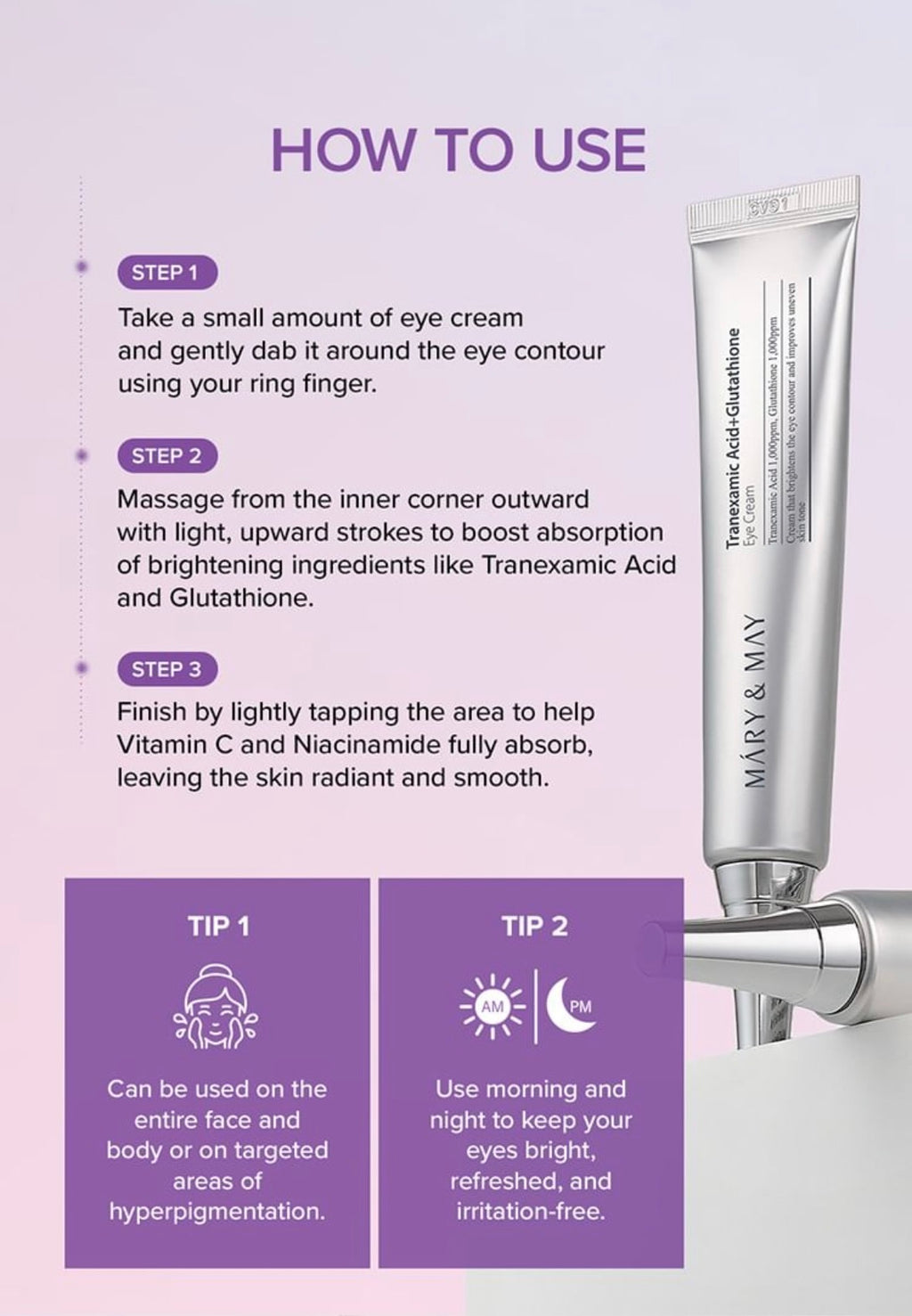 Mary&May - Tranexamic Acid + Glutathione Eye Cream 30g